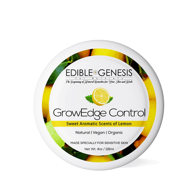 GrowEdge Control is a vegan multi-use edge control that is safe to use. GrowEdge Control is infused with organic sweet potatoes and 25 unique organic plant, herb, and fruit extracts that nourish your hair with vegan food. Our chemical-free edge control is salon-proven to strengthen your hair roots and regrow your hairline.