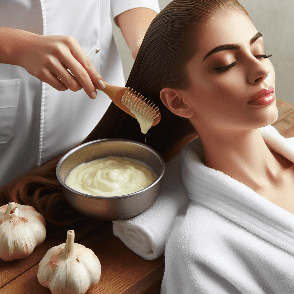 Garlic juice is a quick remedy for hair shedding or hair brakeage. Garlic contains allicin, a natural substance that improves blood flow to the scalp and give life to damaged follicles. 